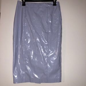 ASOS Blue liquid leather pencil skirt